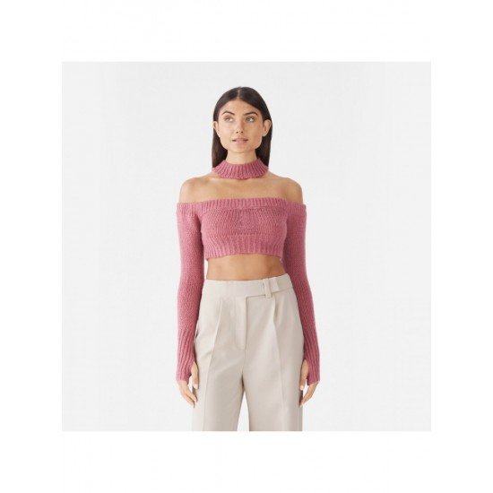  2024 Pure Color Halter Short Sweater