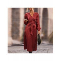 Puff Sleeve V Neck Vintage Maxi Dresses Puff Sleeve V Neck Vintage Maxi Dresses