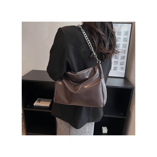  2024 PU Chain Large Capacity Tote Bag