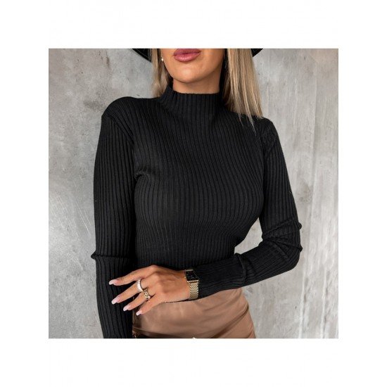  2024 Knitting Pure Color Women's Knitted Top