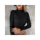  2024 Knitting Pure Color Women's Knitted Top
