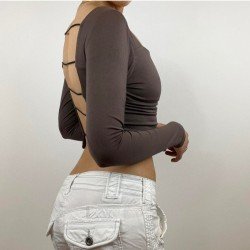 Square Neck Backless Designer Sexy Tops