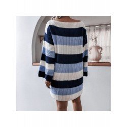 Loose Striped Sweater Long Sleeve Dress Loose Striped Sweater Long Sleeve Dress