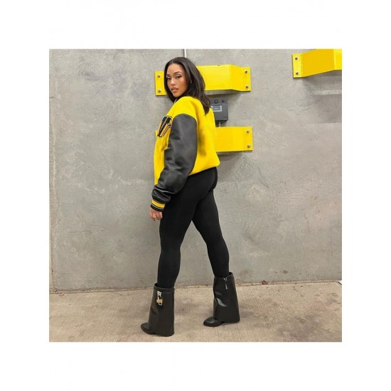 2024 Fashion Contrast Color Letter Printing Jacket