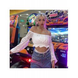 Lantern Sleeve Off The Shoulder White Latest Blouse Lantern Sleeve Off The Shoulder White Latest Blouse