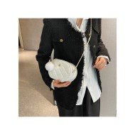  2024 Rhombus Lattice PU Pure Color Shoulder Bags