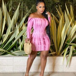  Fashion Off Shoulder Backless Women's Hip Dress