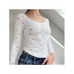 Scoop Neck Ladies Floral White Tops Scoop Neck Ladies Floral White Tops