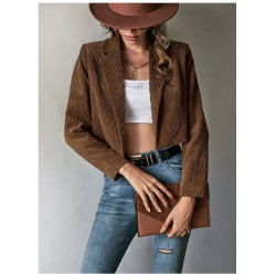 Corduroy Pure Color Short Jacket Coats  Corduroy Pure Color Short Jacket Coats