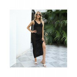 Beach Black V Neck Sleeveless Maxi Dresses Beach Black V Neck Sleeveless Maxi Dresses