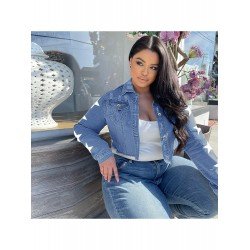 Fashion Pentagram Printing Denim Jacket For Women Fashion Pentagram Printing Denim Jacket For Women