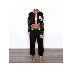 Letter Embroidery Patchwork Baseball Jacket  Letter Embroidery Patchwork Baseball Jacket