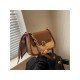 Retro Contrast Color Brown Shoulder Bags