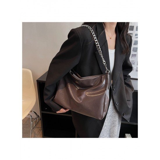  2024 PU Chain Large Capacity Tote Bag