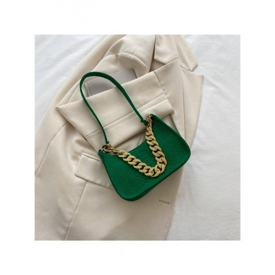 2024 New PU Pure Color Causal Underarm Bag
