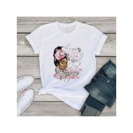 Women Graphic Crew Neck Black T Shirts