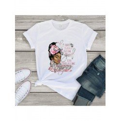 Women Graphic Crew Neck Black T Shirts Women Graphic Crew Neck Black T Shirts
