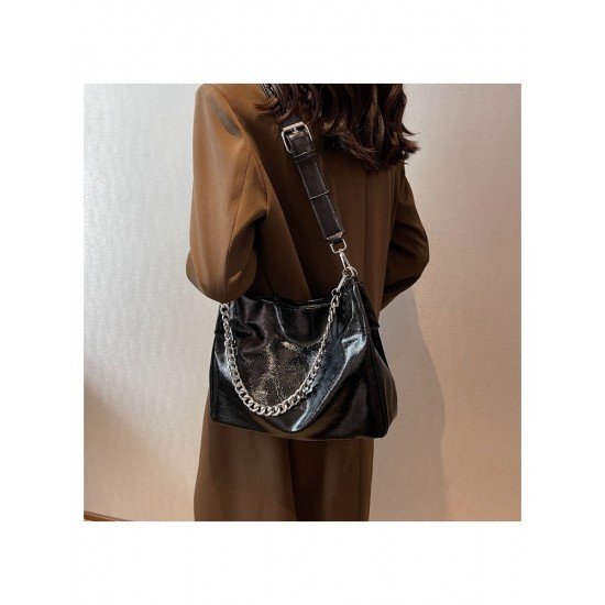  2024 PU Chain Large Capacity Tote Bag