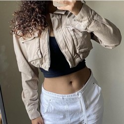  Fall 2024 Fashion Pocket Women's Short Jacket