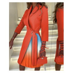 2024 Pleated Patchwork Women's Long Sleeve Dress  2024 Pleated Patchwork Women's Long Sleeve Dress
