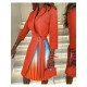  2024 Pleated Patchwork Women's Long Sleeve Dress