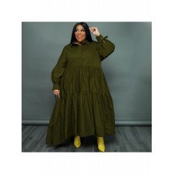 Casual Ruffle Black Plus Size Shirt Dress Casual Ruffle Black Plus Size Shirt Dress