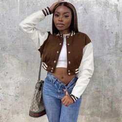  Summer Fashion Long Sleeve Women's Baseball Jacket