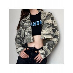 Fall Cool Street Camouflage Cropped Jacket Coats Fall Cool Street Camouflage Cropped Jacket Coats
