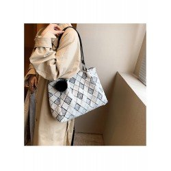 Rhombus Lattice Fall Black Tote Bags Rhombus Lattice Fall Black Tote Bags