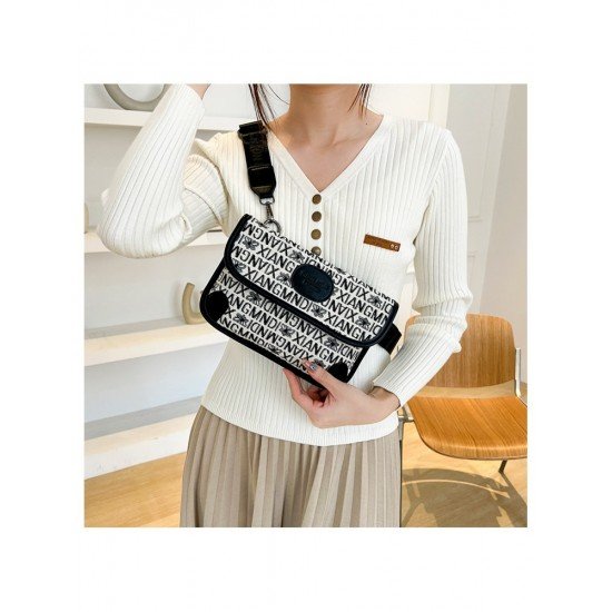 2024 PU Letter Embroidery Women's Shoulder Bags