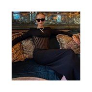 Patchwork Black Long Sleeve Maxi Dresses