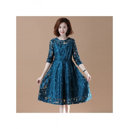  2024 Round Neck Women's Long Sleeve Dress