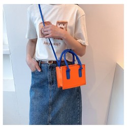  PU Contrast Color Shoulder Bag For Women