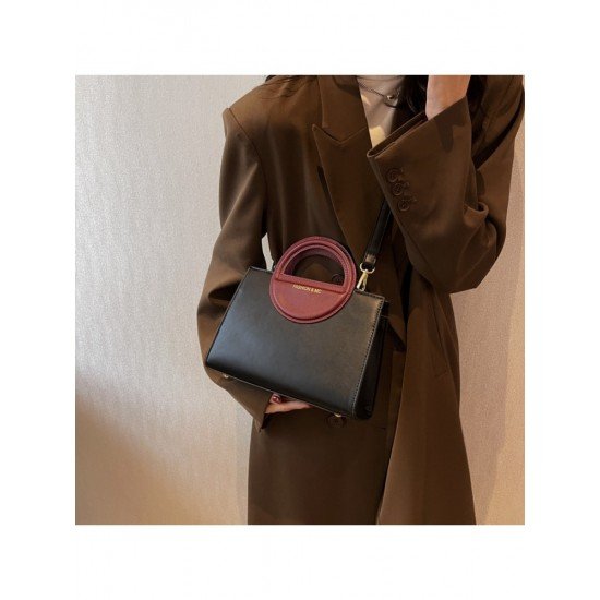  2024 Fashion PU Contrast Color Women's Satchels