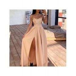 Autumn Split Hem Women's Evening Dress  Autumn Split Hem Women's Evening Dress