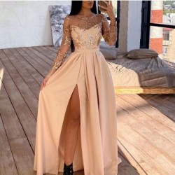  Autumn Split Hem Women's Evening Dress