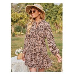 Rural Style V Neck Ruffles Puff Sleeve Short Dress Rural Style V Neck Ruffles Puff Sleeve Short Dress