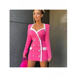 Commuter Contrast Color Women's Short Dress  Commuter Contrast Color Women's Short Dress