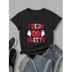 Ghost Halloween Lips Graphic White T Shirts Ghost Halloween Lips Graphic White T Shirts