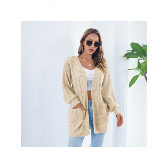  2024 Casual Lantern Sleeve Cardigan Sweater