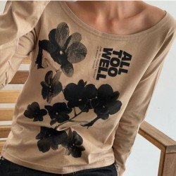 Ladies Flower Pattern Long Sleeve T Shirts