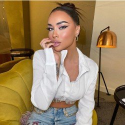  Pure Color Long Sleeve Navel Women's Shirts