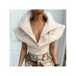 Trendy Pure Color Stand Collar Jacket For Women Trendy Pure Color Stand Collar Jacket For Women