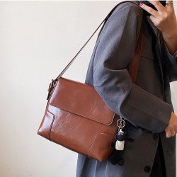  Fashion New PU Pure Color Women's Shoulder Bags