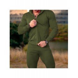 Men's Leisure Sports Pure Color Zipper Long Suit  Men's Leisure Sports Pure Color Zipper Long Suit