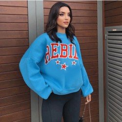  Casual Autumn Letter Printing Women's Crop Sweater
