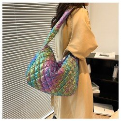 Designer Ladies Soft PU Rhombus Lattice Tote Bags