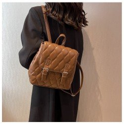 Rhombus Lattice School Backpack For Women