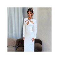  2024 Hollowed Out Temperament Long-Sleeve Dress