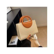  2024 Fashion PU Contrast Color Women's Satchels